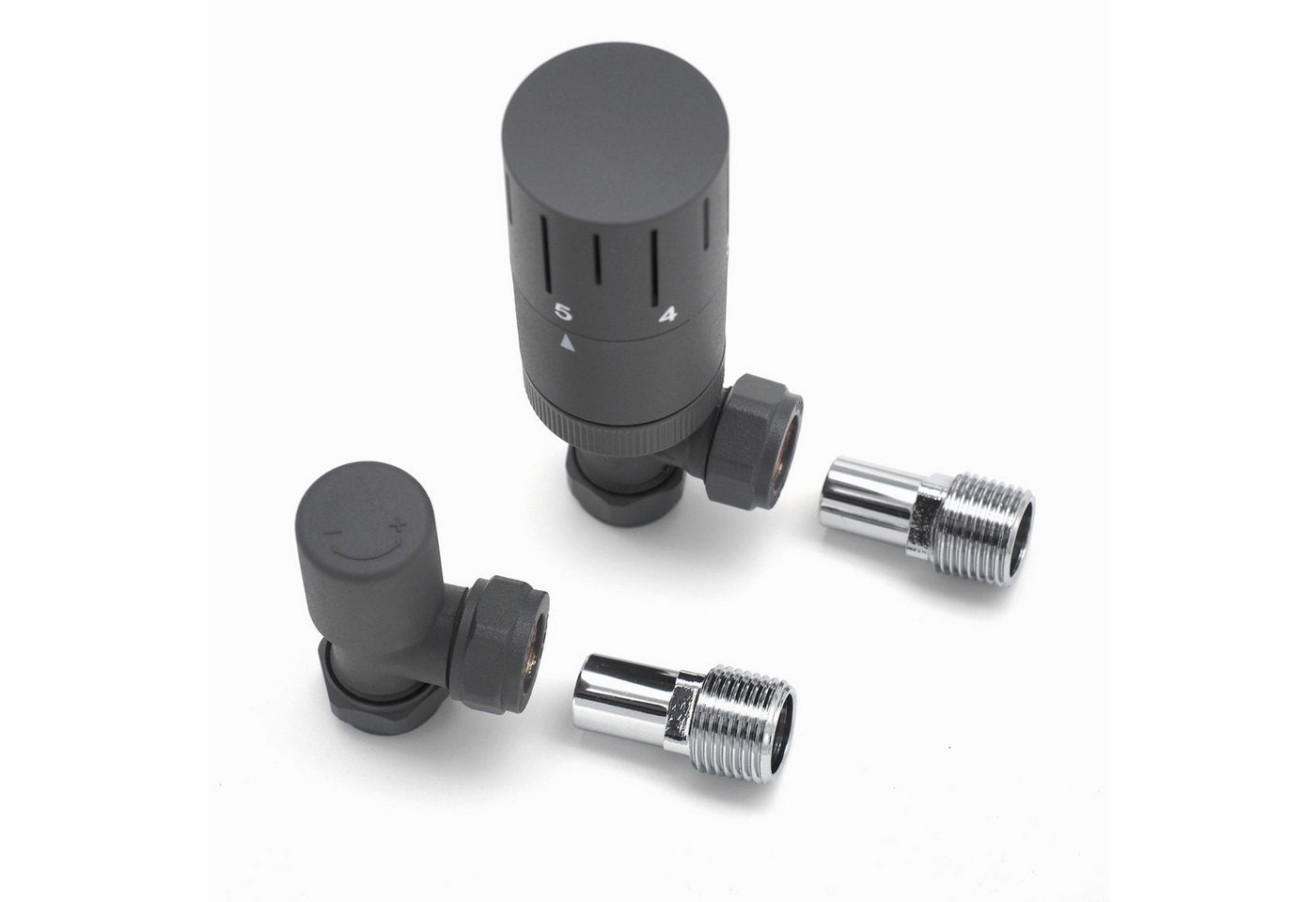 WITEN&NOCK Heizkörperthermostat VentileThermostatventile Set 1/2'' für Heizung Seitenanschluss – Bild 2 von 5