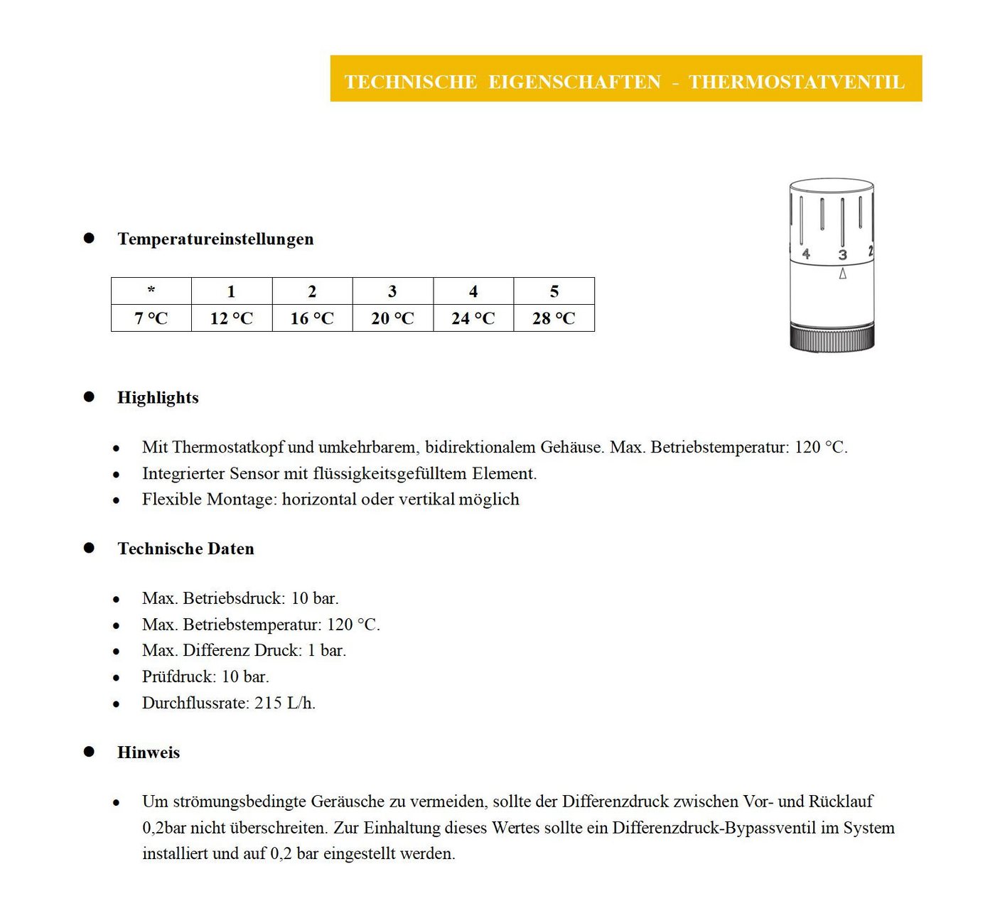 WITEN&NOCK Heizkörperthermostat VentileThermostatventile Set 1/2'' für Heizung Seitenanschluss – Bild 5 von 5