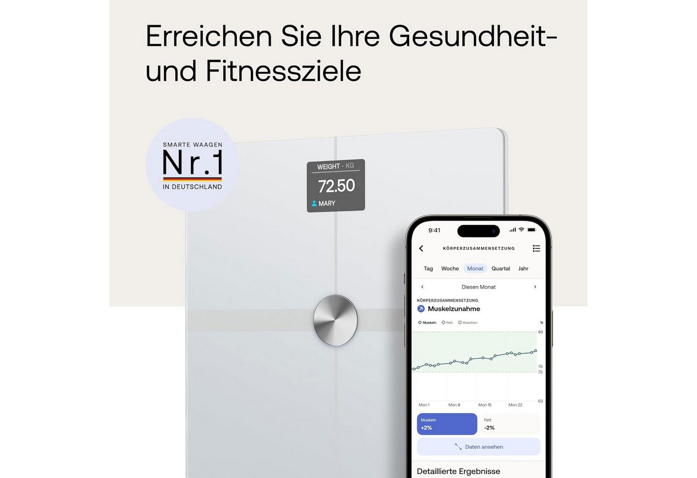 Withings Körper-Analyse-Waage Body Smart, Withings App – Bild 5 von 5