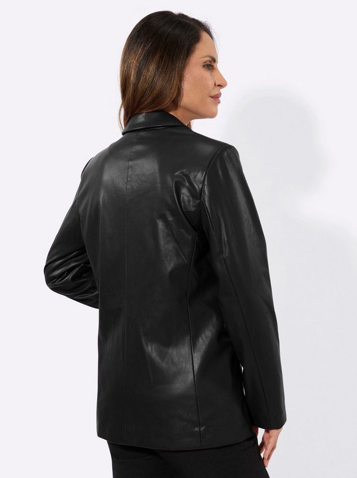 Witt Blusenblazer Lederimitat-Blazer Langarm – Bild 2 von 5