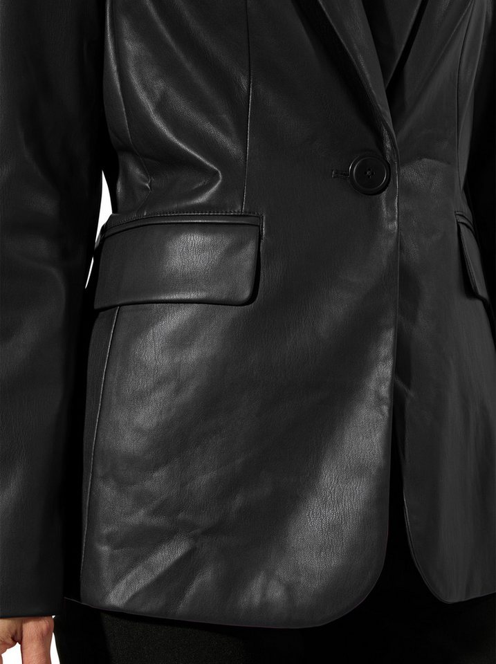 Witt Blusenblazer Lederimitat-Blazer Langarm – Bild 5 von 5