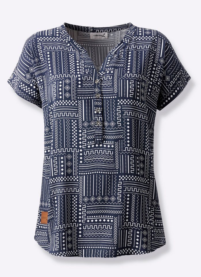 Witt Klassische Bluse Druck-Bluse Kurzarm – Bild 3 von 5