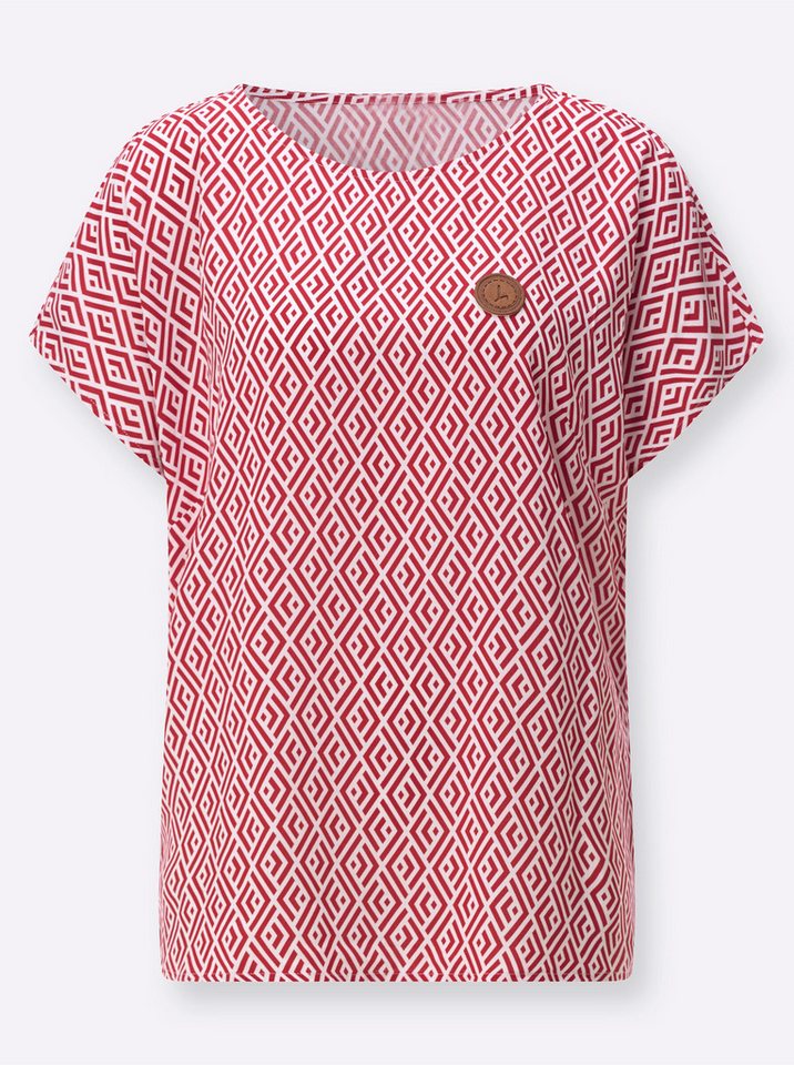 Witt Klassische Bluse Druck-Bluse Kurzarm – Bild 4 von 5