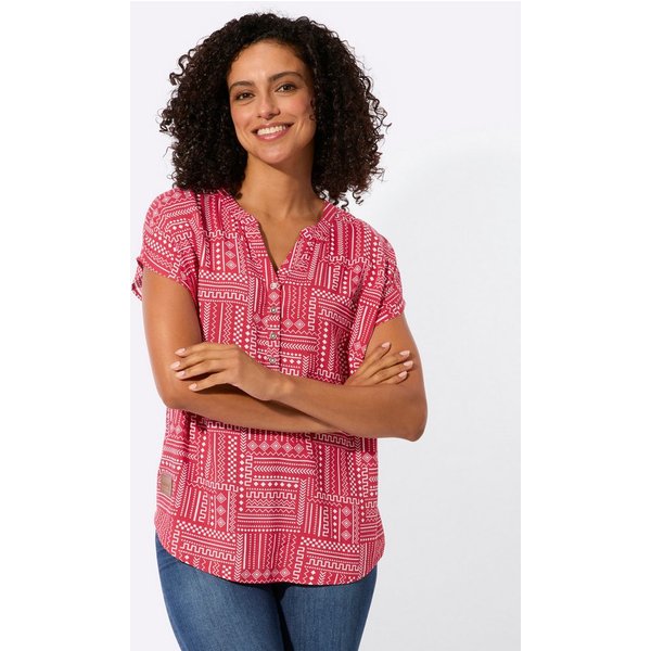 Witt Klassische Bluse Druck-Bluse Kurzarm