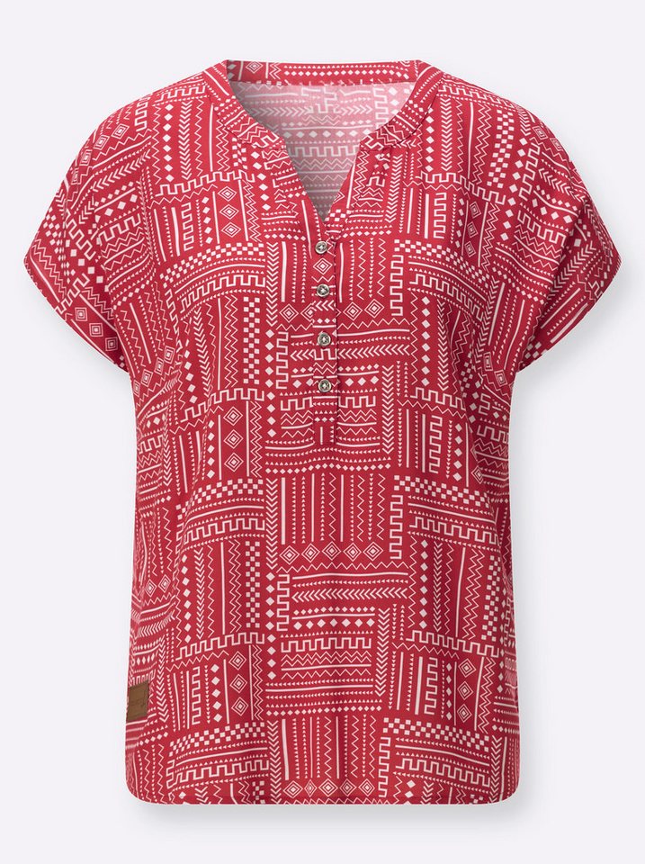 Witt Klassische Bluse Druck-Bluse Kurzarm – Bild 3 von 5