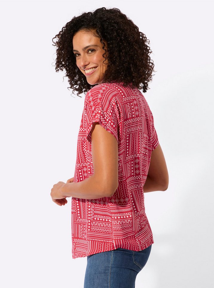 Witt Klassische Bluse Druck-Bluse Kurzarm – Bild 4 von 5