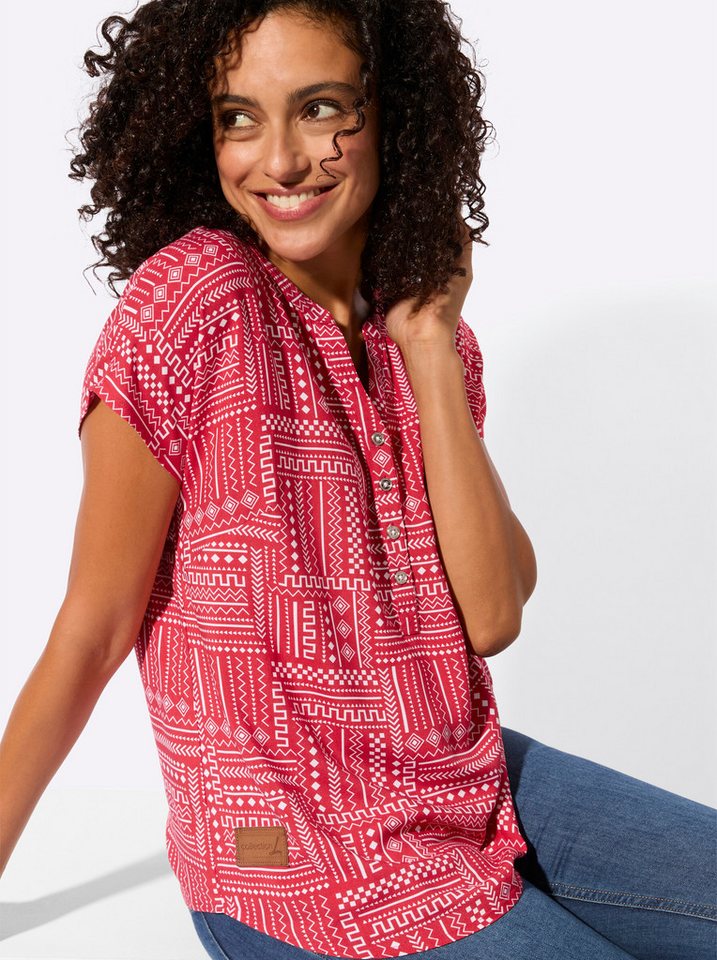 Witt Klassische Bluse Druck-Bluse Kurzarm – Bild 5 von 5