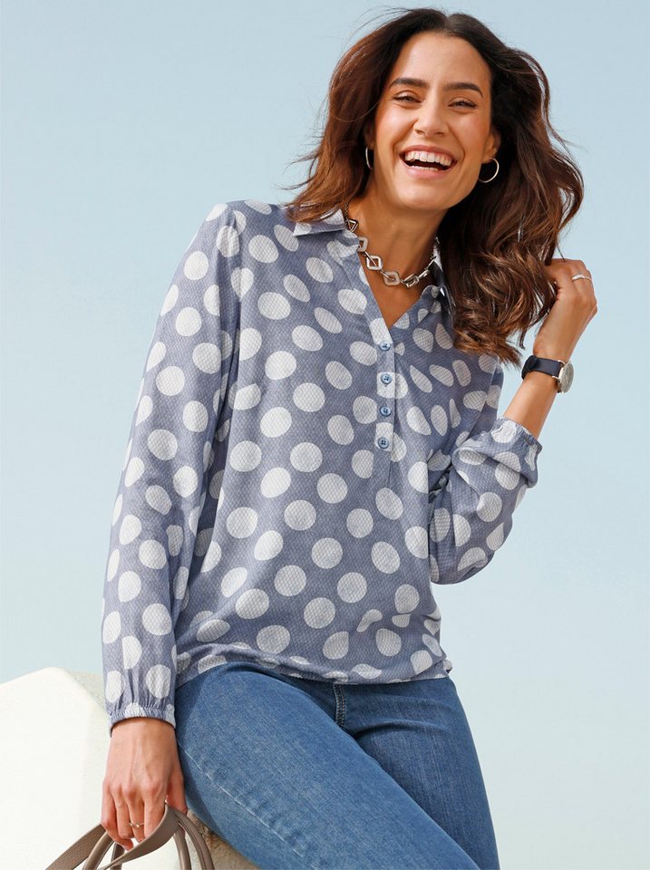 Witt Klassische Bluse Druck-Bluse Langarm – Bild 4 von 5