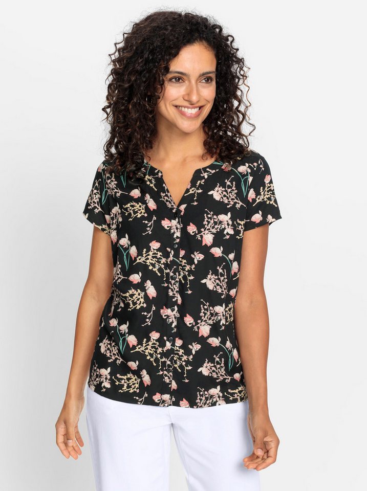 Witt Klassische Bluse Druckbluse Kurzarm – Bild 2 von 4