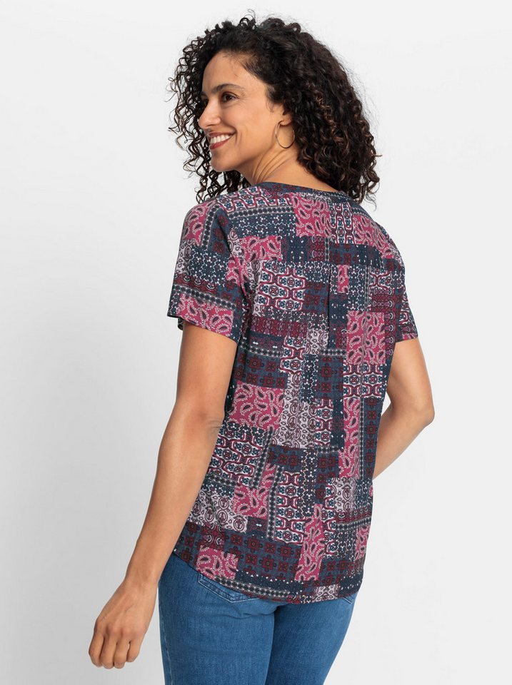 Witt Klassische Bluse Druckbluse Kurzarm – Bild 2 von 4