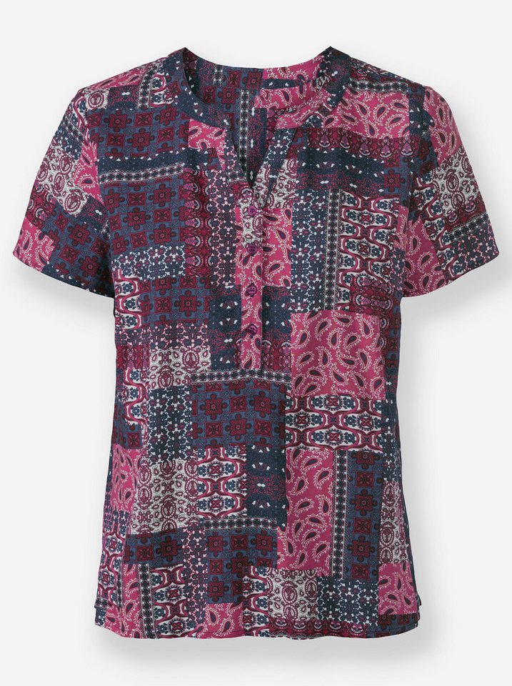 Witt Klassische Bluse Druckbluse Kurzarm – Bild 4 von 4