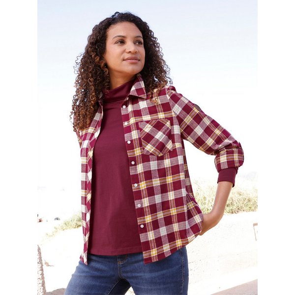 Witt Klassische Bluse Flanell-Bluse Langarm