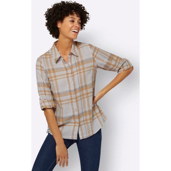 Witt Klassische Bluse Flanell-Bluse Langarm