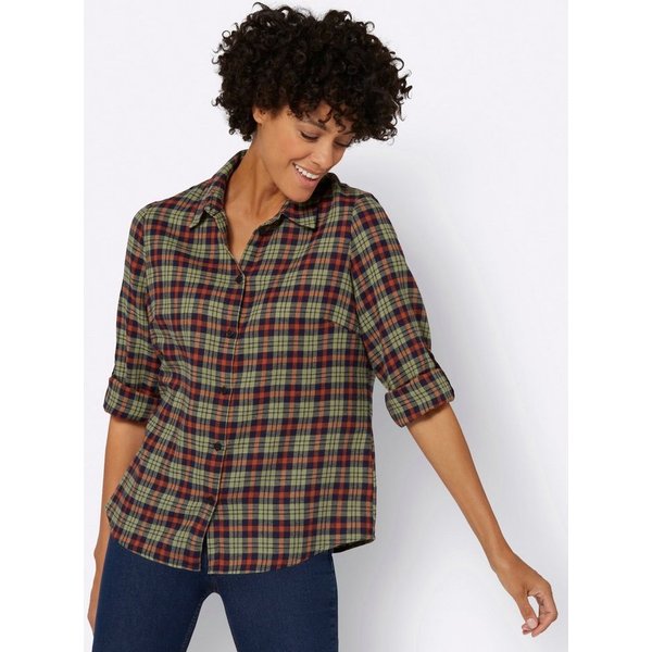 Witt Klassische Bluse Flanell-Bluse Langarm