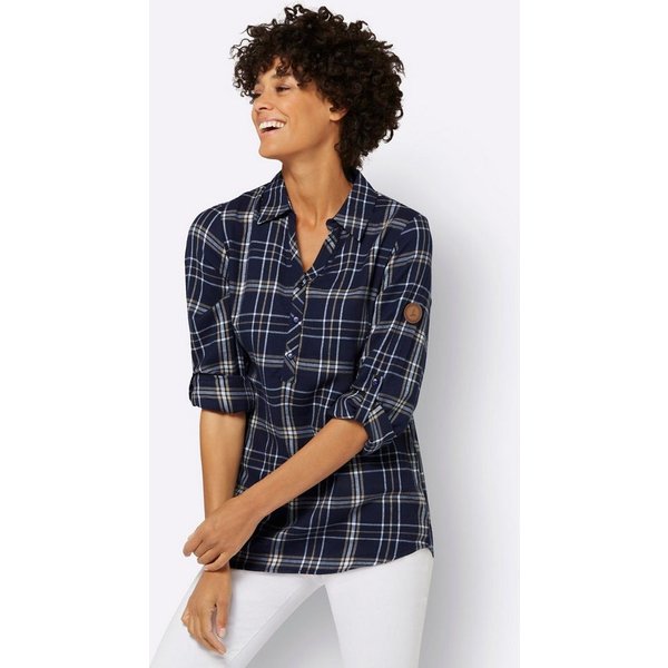 Witt Klassische Bluse Flanell-Bluse Langarm