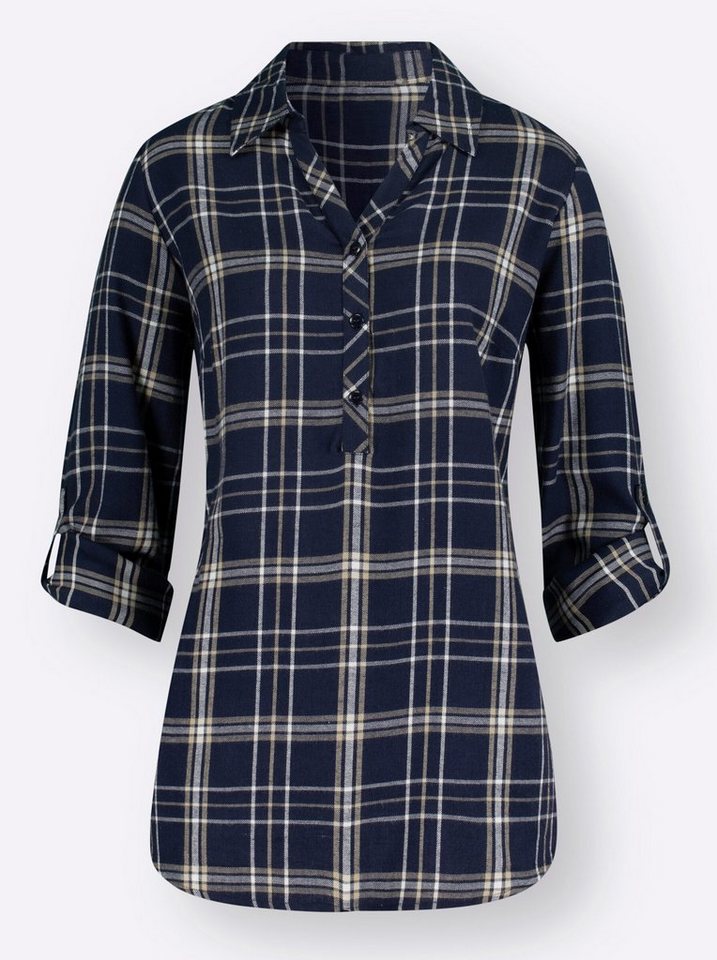 Witt Klassische Bluse Flanell-Bluse Langarm – Bild 4 von 4
