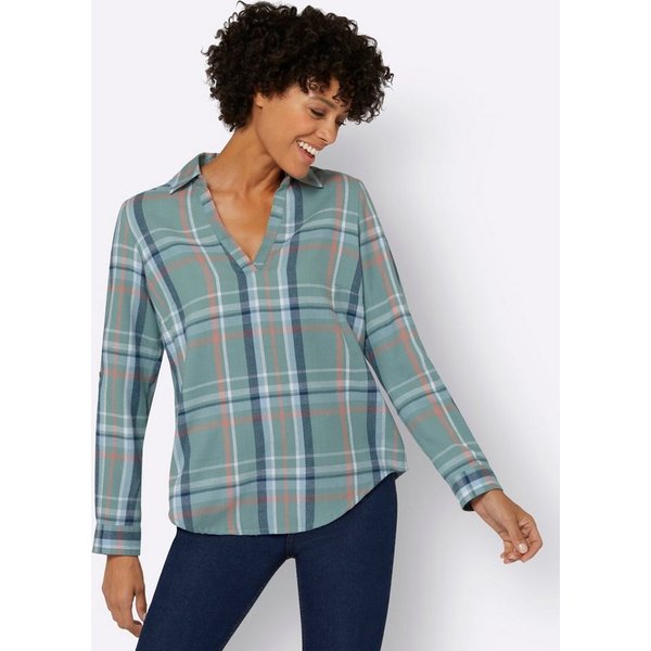 Witt Klassische Bluse Flanell-Bluse Langarm