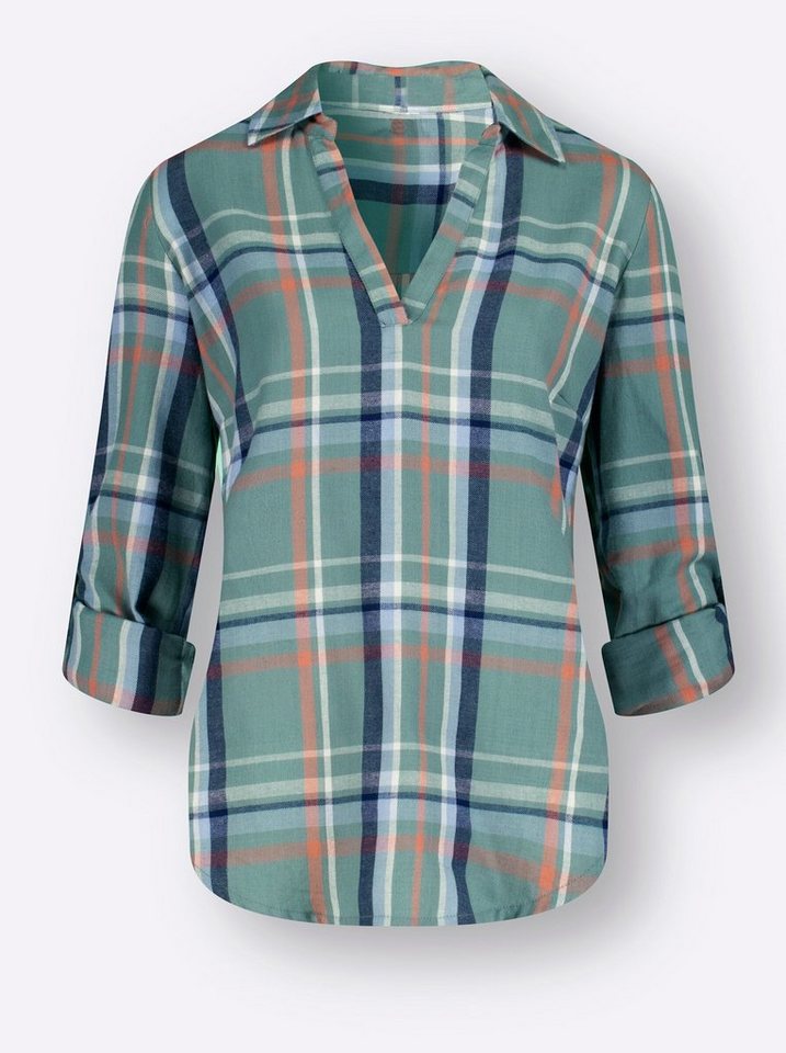 Witt Klassische Bluse Flanell-Bluse Langarm – Bild 4 von 4