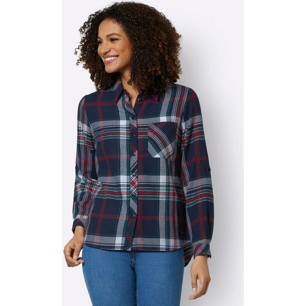 Witt Klassische Bluse Flanell-Bluse Langarm