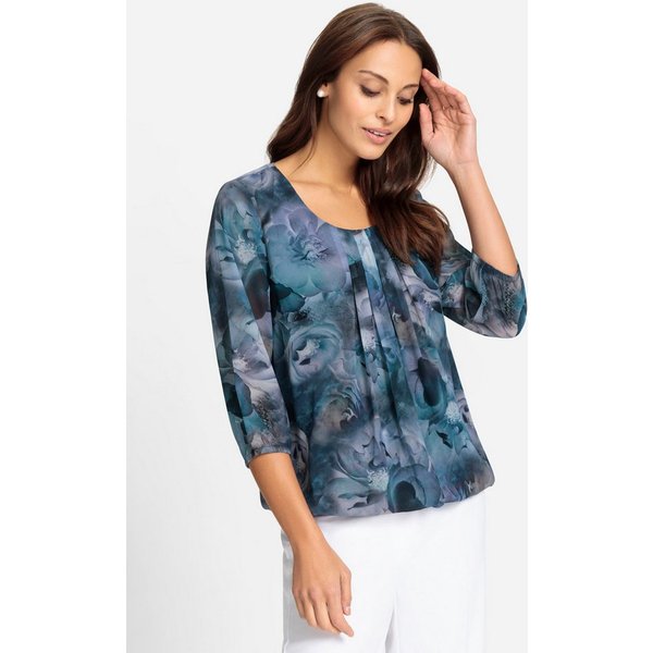 Witt Klassische Bluse Georgette-Bluse 3/4-Arm