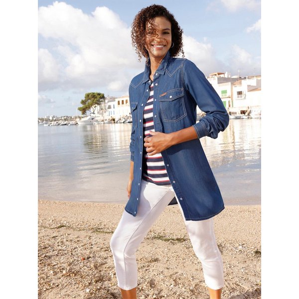 Witt Klassische Bluse Jeans-Longbluse Langarm