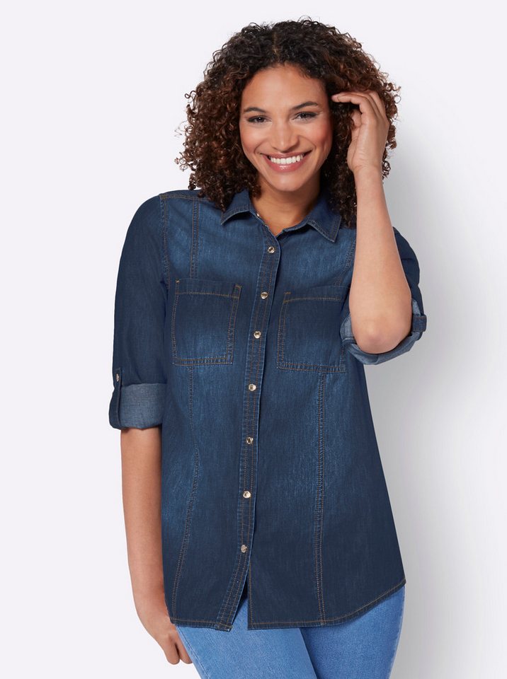 Witt Klassische Bluse Jeansbluse Langarm – Bild 2 von 4