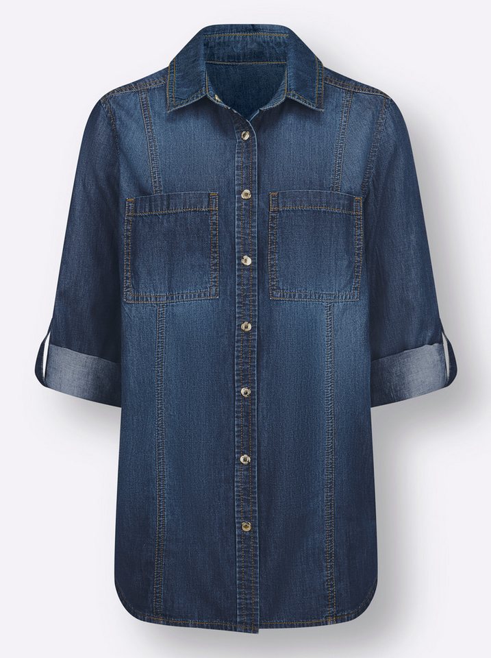 Witt Klassische Bluse Jeansbluse Langarm – Bild 4 von 4