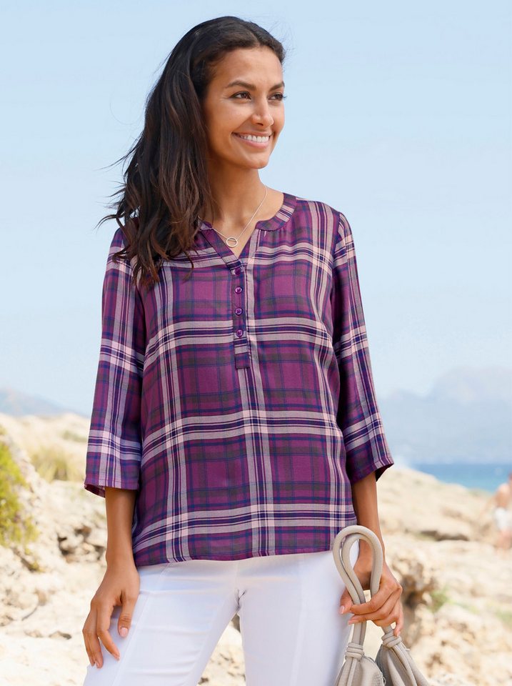Witt Klassische Bluse Karo-Bluse 3/4-Arm – Bild 4 von 5