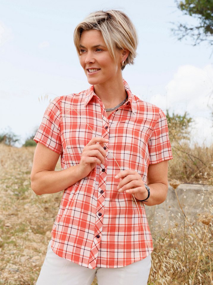 Witt Klassische Bluse Karo-Bluse Kurzarm – Bild 3 von 5