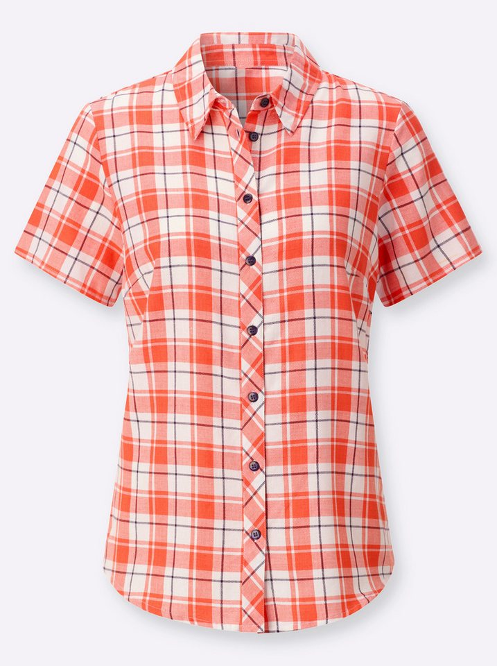 Witt Klassische Bluse Karo-Bluse Kurzarm – Bild 4 von 5