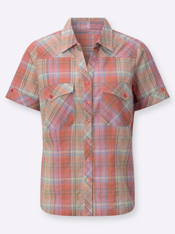 Witt Klassische Bluse Karo-Bluse Kurzarm – Bild 4 von 5