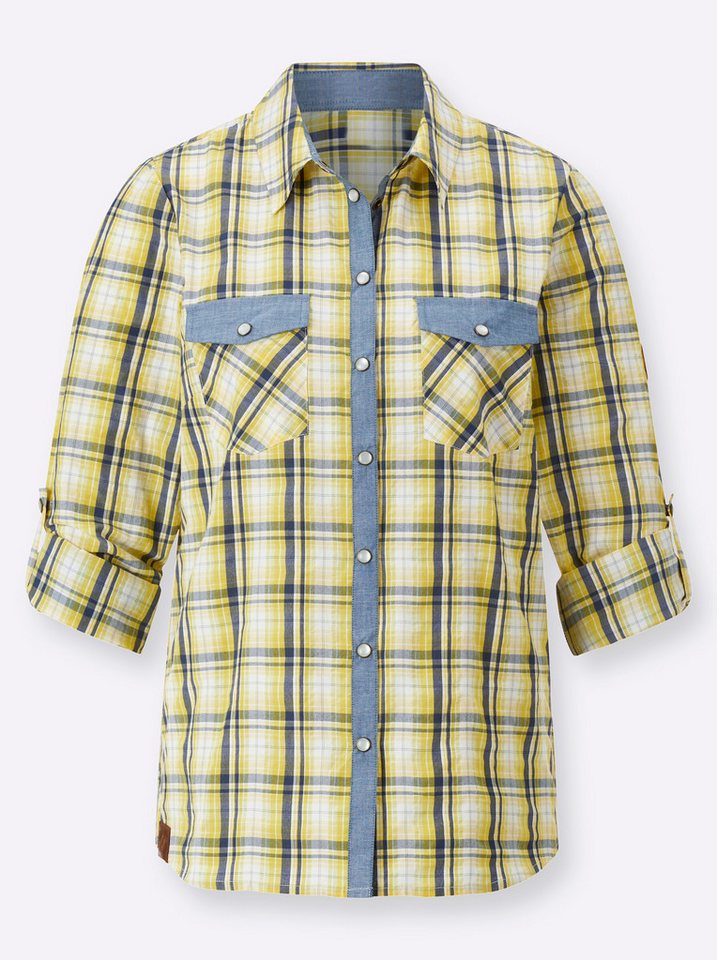 Witt Klassische Bluse Karo-Bluse Langarm – Bild 3 von 3