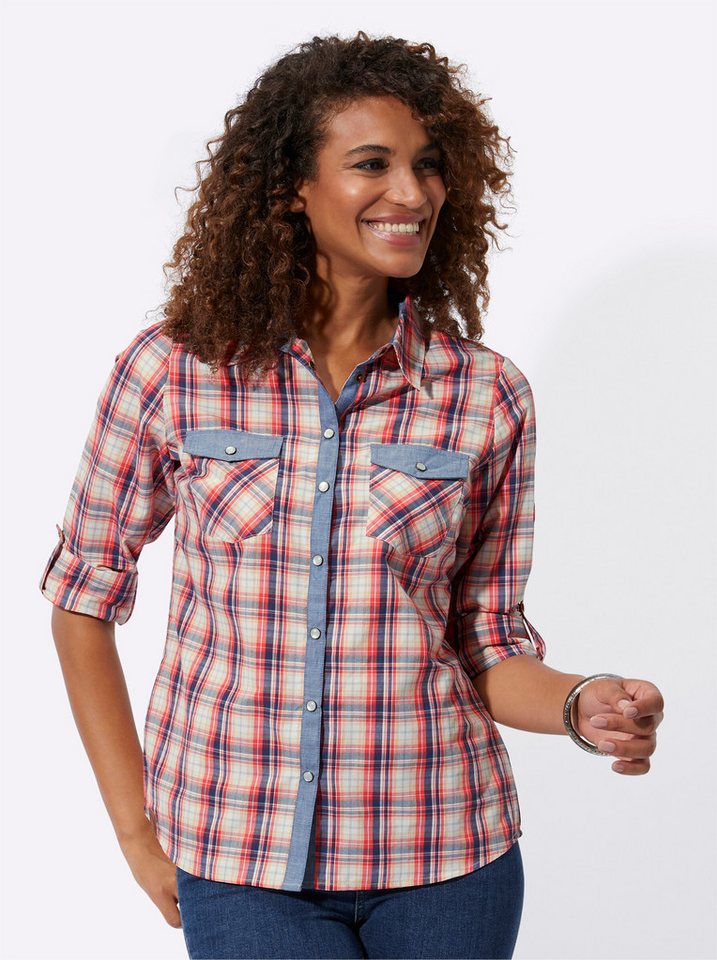 Witt Klassische Bluse Karo-Bluse Langarm – Bild 5 von 5