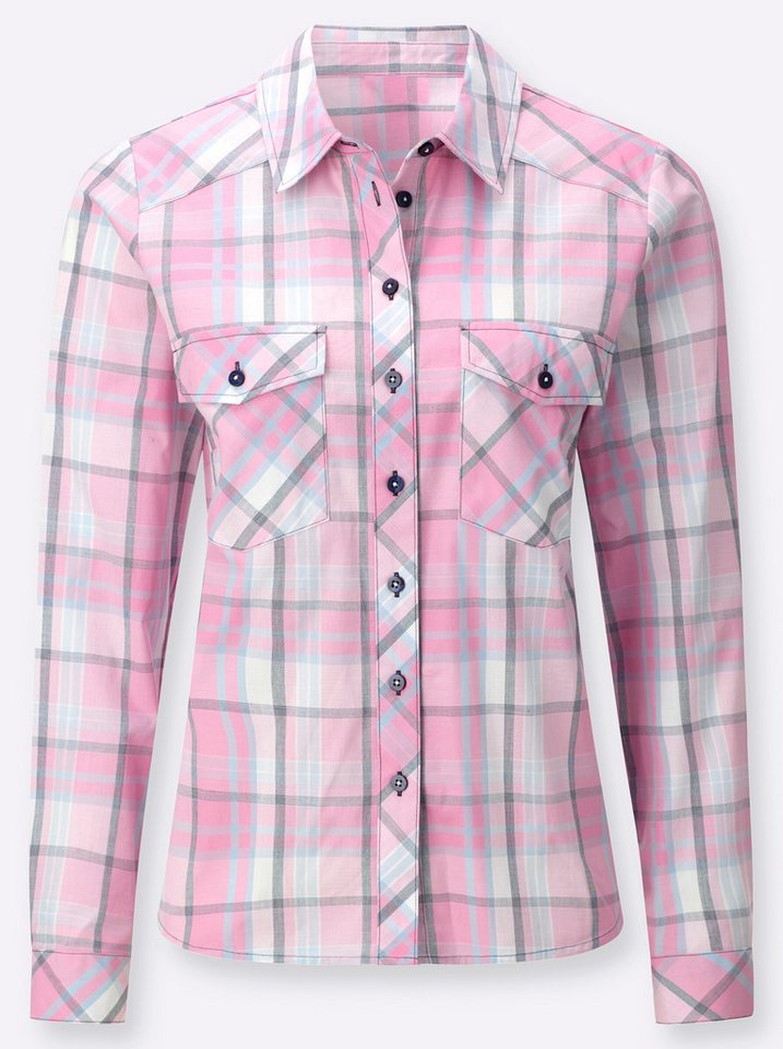 Witt Klassische Bluse Karo-Bluse Langarm – Bild 4 von 5