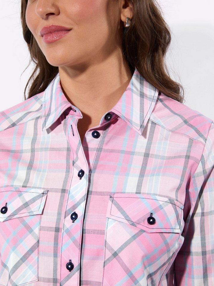 Witt Klassische Bluse Karo-Bluse Langarm – Bild 5 von 5