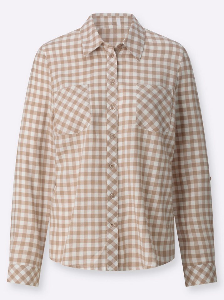 Witt Klassische Bluse Karo-Flanellbluse Langarm – Bild 3 von 5