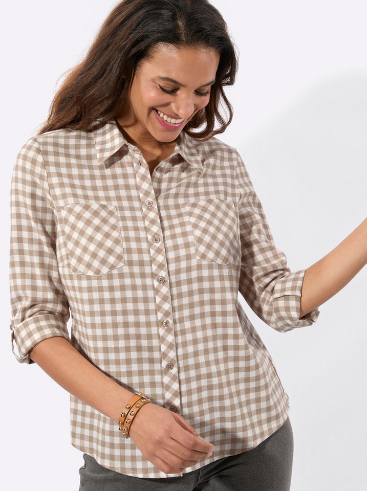 Witt Klassische Bluse Karo-Flanellbluse Langarm – Bild 4 von 5