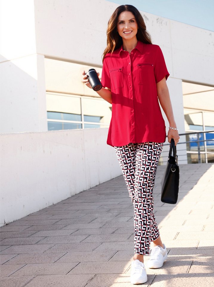 Witt Klassische Bluse Longbluse Kurzarm – Bild 3 von 4