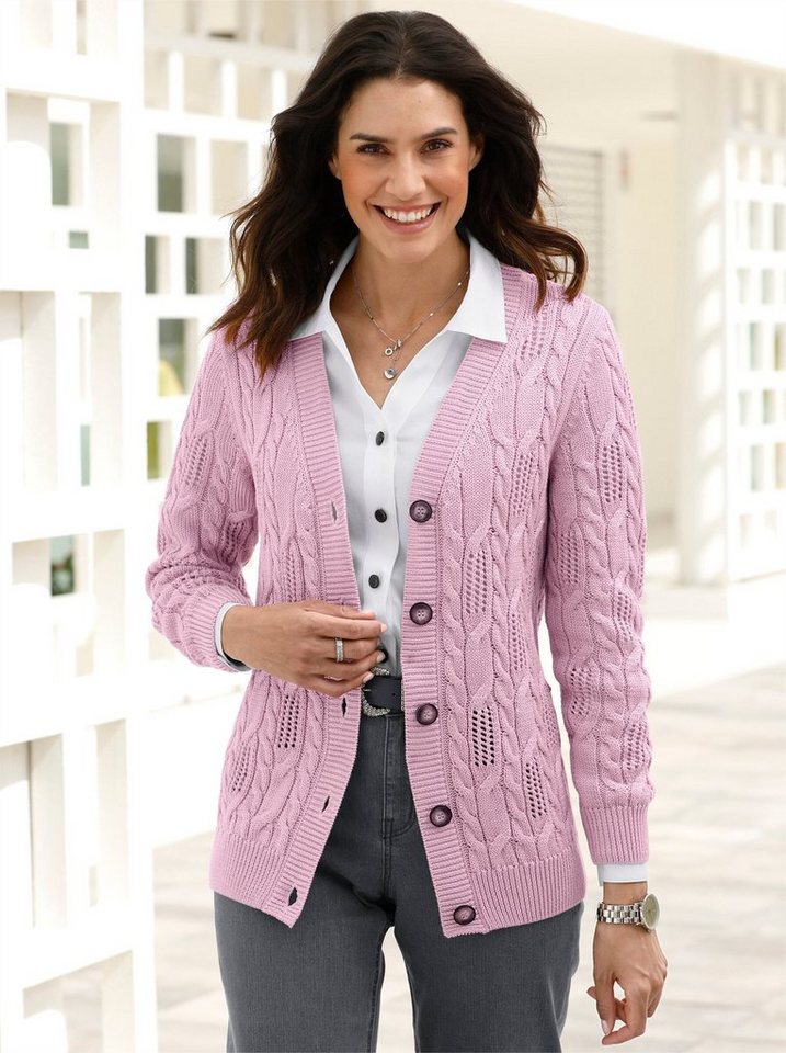 Witt Strickjacke Strickjacke Langarm Ajourstrick, Zopfmuster – Bild 3 von 4