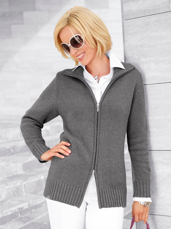 Witt Strickjacke Strickjacke Langarm Materialmix – Bild 3 von 4