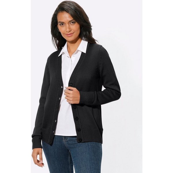 Witt Strickjacke Strickjacke Langarm Materialmix