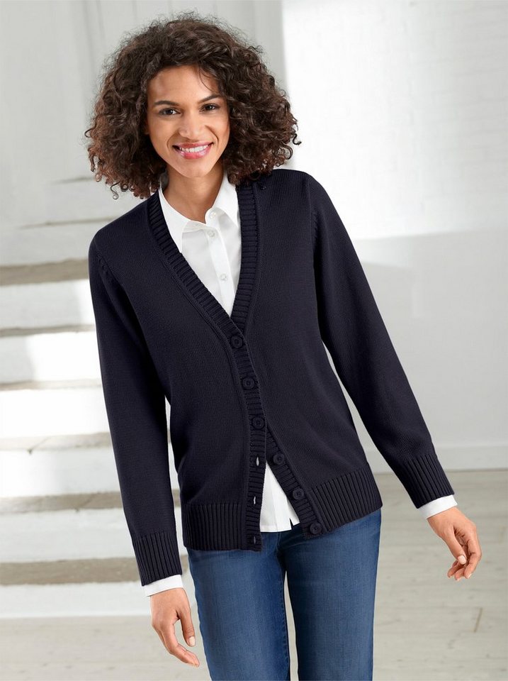 Witt Strickjacke Strickjacke Langarm Materialmix – Bild 3 von 4