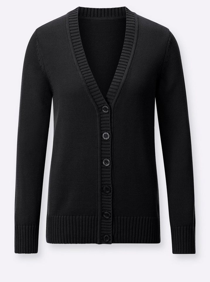 Witt Strickjacke Strickjacke Langarm Materialmix – Bild 4 von 4