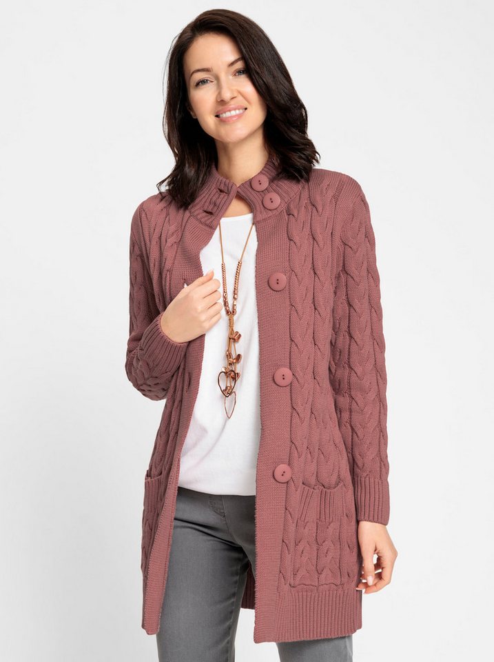 Witt Strickjacke Long-Strickjacke Langarm Zopfmuster – Bild 2 von 5