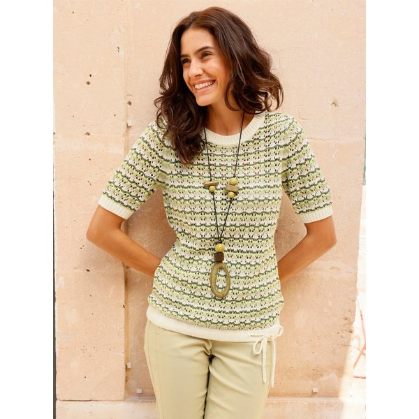 Witt Strickpullover Ajour-Pullover Kurzarm Ajour