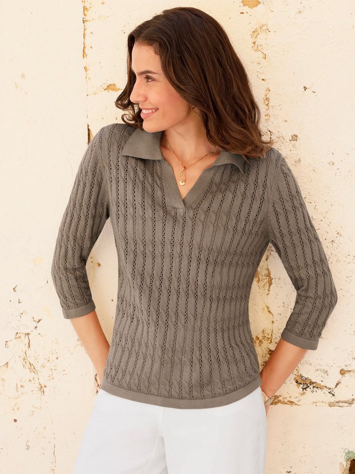 Witt Strickpullover Polopullover 3/4-Arm – Bild 5 von 5