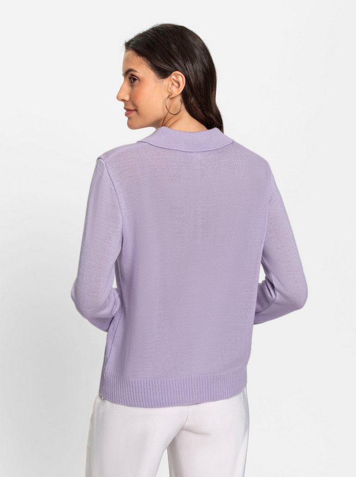 Witt Strickpullover Polopullover Langarm Jersey, Materialmix – Bild 2 von 3