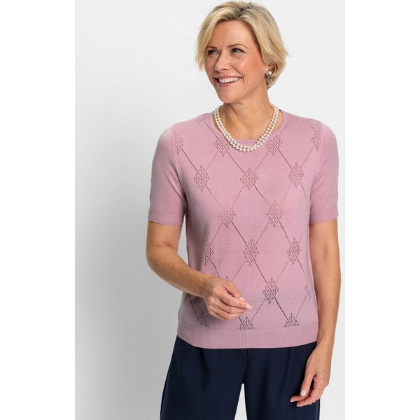 Witt Strickpullover Pullover Kurzarm Ajourstrick