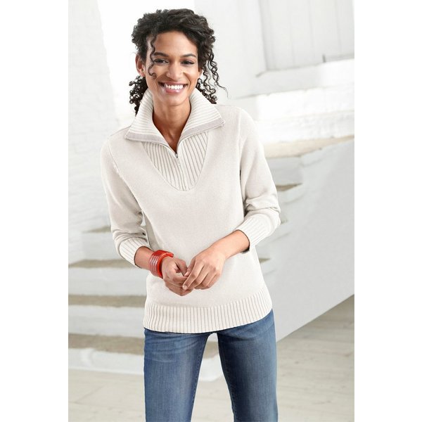 Witt Strickpullover Pullover Langarm Materialmix