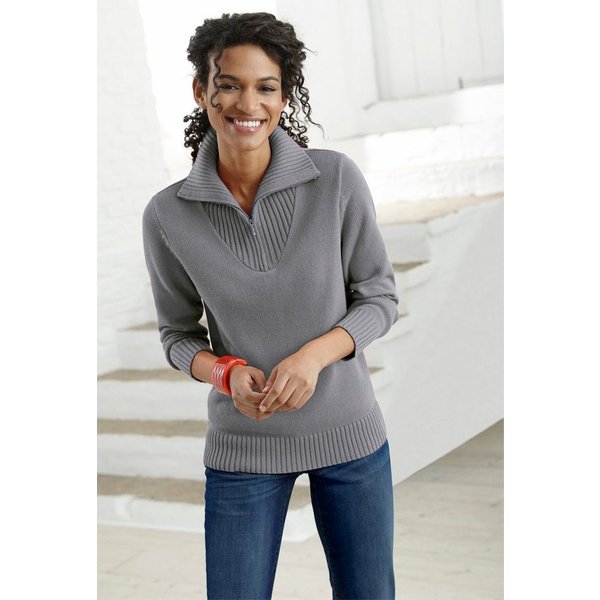 Witt Strickpullover Pullover Langarm Materialmix